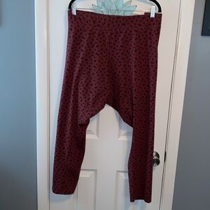 Burgundy Floral Leggings